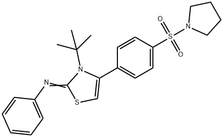 N-(3-tert-butyl-4-[4-(1-pyrrolidinylsulfonyl)phenyl]-1,3-thiazol-2(3H)-ylidene)-N-phenylamine Structural