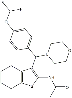 N-{3-[[4-(difluoromethoxy)phenyl](4-morpholinyl)methyl]-4,5,6,7-tetrahydro-1-benzothien-2-yl}acetamide Structural