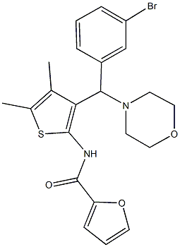 N-{3-[(3-bromophenyl)(4-morpholinyl)methyl]-4,5-dimethyl-2-thienyl}-2-furamide Structural