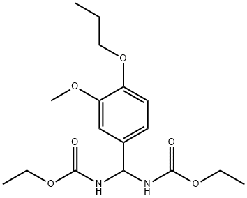 ethyl [(ethoxycarbonyl)amino](3-methoxy-4-propoxyphenyl)methylcarbamate Structural