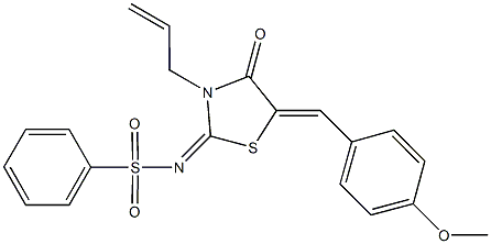 N-[3-allyl-5-(4-methoxybenzylidene)-4-oxo-1,3-thiazolidin-2-ylidene]benzenesulfonamide Structural