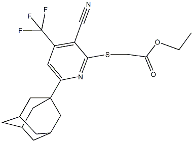 ethyl 2-{[6-(1-adamantyl)-3-cyano-4-(trifluoromethyl)-2-pyridinyl]sulfanyl}acetate Structural