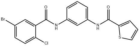 N-{3-[(5-bromo-2-chlorobenzoyl)amino]phenyl}-2-thiophenecarboxamide Structural