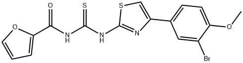 N-[4-(3-bromo-4-methoxyphenyl)-1,3-thiazol-2-yl]-N'-(2-furoyl)thiourea Structural
