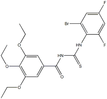 N-(2-bromo-4,6-difluorophenyl)-N'-(3,4,5-triethoxybenzoyl)thiourea Structural