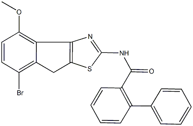 N-(7-bromo-4-methoxy-8H-indeno[1,2-d][1,3]thiazol-2-yl)[1,1'-biphenyl]-2-carboxamide Structural