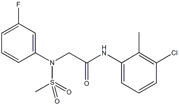 N-(3-chloro-2-methylphenyl)-2-[3-fluoro(methylsulfonyl)anilino]acetamide Structural