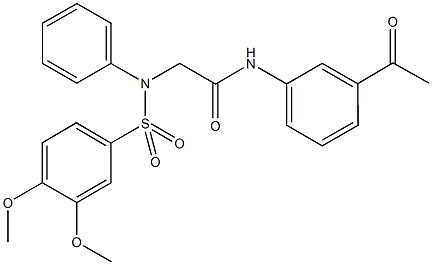 N-(3-acetylphenyl)-2-{[(3,4-dimethoxyphenyl)sulfonyl]anilino}acetamide Structural