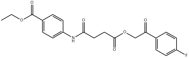ethyl 4-({4-[2-(4-fluorophenyl)-2-oxoethoxy]-4-oxobutanoyl}amino)benzoate Structural
