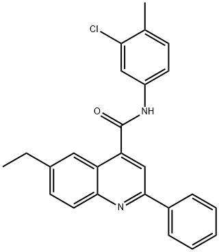 N-(3-chloro-4-methylphenyl)-6-ethyl-2-phenyl-4-quinolinecarboxamide Structural