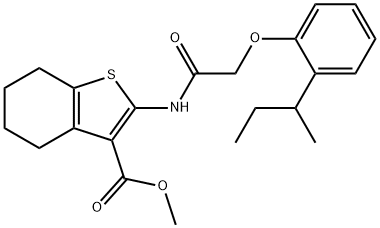 methyl 2-{[(2-sec-butylphenoxy)acetyl]amino}-4,5,6,7-tetrahydro-1-benzothiophene-3-carboxylate Structural