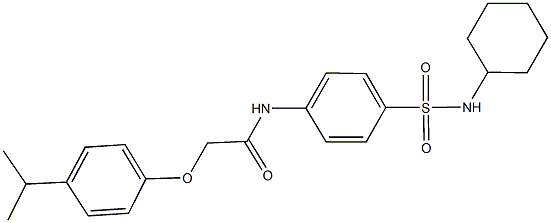 N-{4-[(cyclohexylamino)sulfonyl]phenyl}-2-(4-isopropylphenoxy)acetamide Structural