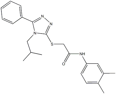 N-(3,4-dimethylphenyl)-2-[(4-isobutyl-5-phenyl-4H-1,2,4-triazol-3-yl)sulfanyl]acetamide Structural