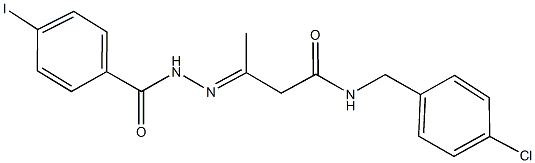 N-(4-chlorobenzyl)-3-[(4-iodobenzoyl)hydrazono]butanamide Structural