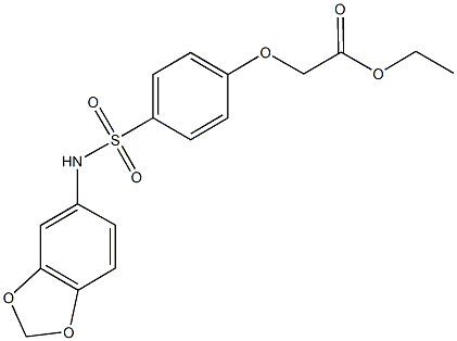ethyl {4-[(1,3-benzodioxol-5-ylamino)sulfonyl]phenoxy}acetate Structural