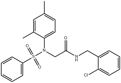 N-(2-chlorobenzyl)-2-[2,4-dimethyl(phenylsulfonyl)anilino]acetamide Structural