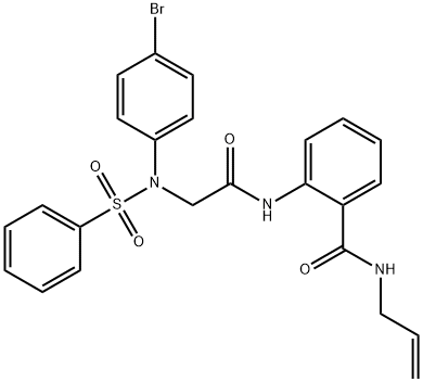 N-allyl-2-({[4-bromo(phenylsulfonyl)anilino]acetyl}amino)benzamide Structural