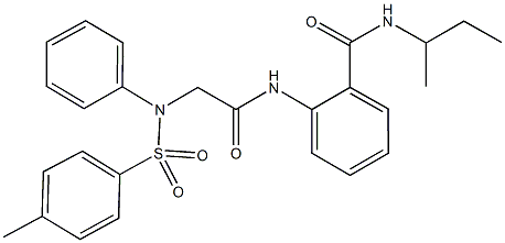 N-(sec-butyl)-2-[({[(4-methylphenyl)sulfonyl]anilino}acetyl)amino]benzamide Structural