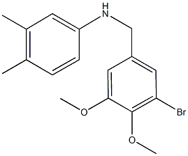 N-(3-bromo-4,5-dimethoxybenzyl)-N-(3,4-dimethylphenyl)amine Structural