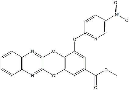 methyl 4-({5-nitro-2-pyridinyl}oxy)[1,4]benzodioxino[2,3-b]quinoxaline-2-carboxylate Structural