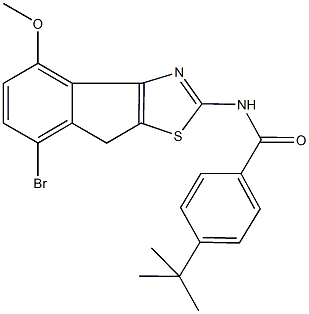 N-(7-bromo-4-methoxy-8H-indeno[1,2-d][1,3]thiazol-2-yl)-4-tert-butylbenzamide Structural