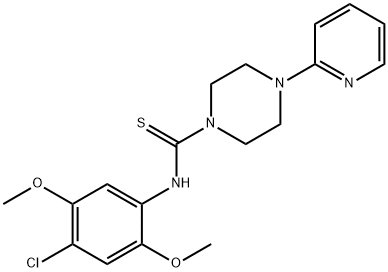 N-(4-chloro-2,5-dimethoxyphenyl)-4-(2-pyridinyl)-1-piperazinecarbothioamide Structural