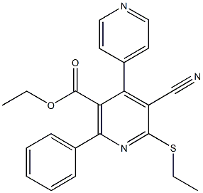 ethyl 5-cyano-6-(ethylsulfanyl)-2-phenyl-4,4'-bipyridine-3-carboxylate Structural