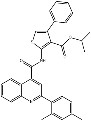 isopropyl 2-({[2-(2,4-dimethylphenyl)-4-quinolinyl]carbonyl}amino)-4-phenyl-3-thiophenecarboxylate Structural