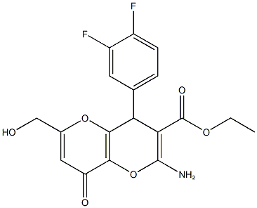 ethyl 2-amino-4-(3,4-difluorophenyl)-6-(hydroxymethyl)-8-oxo-4,8-dihydropyrano[3,2-b]pyran-3-carboxylate Structural