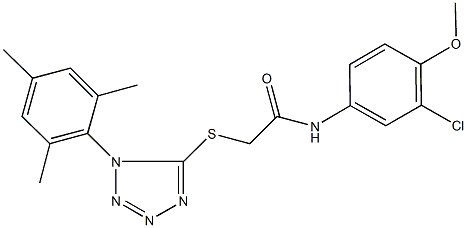 N-(3-chloro-4-methoxyphenyl)-2-[(1-mesityl-1H-tetraazol-5-yl)sulfanyl]acetamide Structural