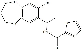 N-[1-(8-bromo-3,4-dihydro-2H-1,5-benzodioxepin-7-yl)ethyl]-2-thiophenecarboxamide Structural