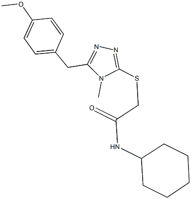 N-cyclohexyl-2-{[5-(4-methoxybenzyl)-4-methyl-4H-1,2,4-triazol-3-yl]sulfanyl}acetamide Structural