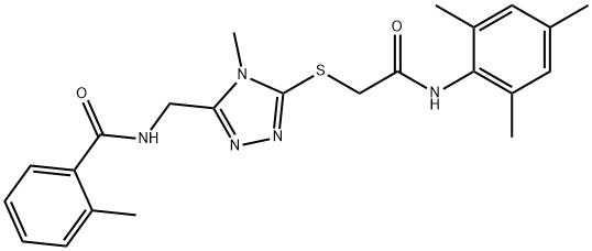 N-[(5-{[2-(mesitylamino)-2-oxoethyl]sulfanyl}-4-methyl-4H-1,2,4-triazol-3-yl)methyl]-2-methylbenzamide Structural