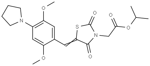 isopropyl {5-[2,5-dimethoxy-4-(1-pyrrolidinyl)benzylidene]-2,4-dioxo-1,3-thiazolidin-3-yl}acetate Structural
