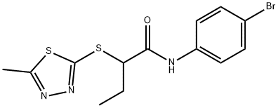 N-(4-bromophenyl)-2-[(5-methyl-1,3,4-thiadiazol-2-yl)sulfanyl]butanamide Structural