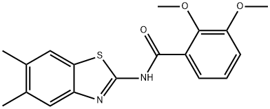 N-(5,6-dimethyl-1,3-benzothiazol-2-yl)-2,3-dimethoxybenzamide Structural