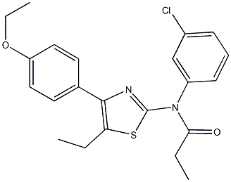 N-(3-chlorophenyl)-N-[4-(4-ethoxyphenyl)-5-ethyl-1,3-thiazol-2-yl]propanamide Structural