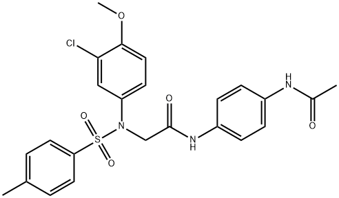 N-[4-(acetylamino)phenyl]-2-{3-chloro-4-methoxy[(4-methylphenyl)sulfonyl]anilino}acetamide Structural