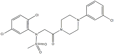 N-{2-[4-(3-chlorophenyl)-1-piperazinyl]-2-oxoethyl}-N-(2,5-dichlorophenyl)methanesulfonamide Structural
