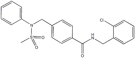 N-(2-chlorobenzyl)-4-{[(methylsulfonyl)anilino]methyl}benzamide Structural