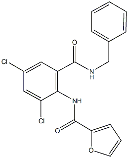 N-{2-[(benzylamino)carbonyl]-4,6-dichlorophenyl}-2-furamide Structural