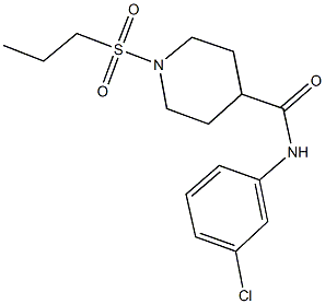 N-(3-chlorophenyl)-1-(propylsulfonyl)-4-piperidinecarboxamide Structural