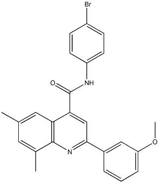N-(4-bromophenyl)-2-(3-methoxyphenyl)-6,8-dimethyl-4-quinolinecarboxamide Structural