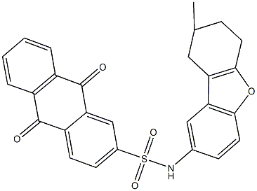 N-(8-methyl-6,7,8,9-tetrahydrodibenzo[b,d]furan-2-yl)-9,10-dioxo-9,10-dihydro-2-anthracenesulfonamide Structural