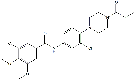 N-[3-chloro-4-(4-isobutyryl-1-piperazinyl)phenyl]-3,4,5-trimethoxybenzamide Structural