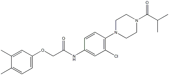N-[3-chloro-4-(4-isobutyryl-1-piperazinyl)phenyl]-2-(3,4-dimethylphenoxy)acetamide Structural