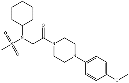 N-cyclohexyl-N-{2-[4-(4-methoxyphenyl)-1-piperazinyl]-2-oxoethyl}methanesulfonamide Structural