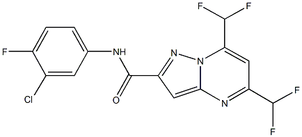 N-(3-chloro-4-fluorophenyl)-5,7-bis(difluoromethyl)pyrazolo[1,5-a]pyrimidine-2-carboxamide Structural