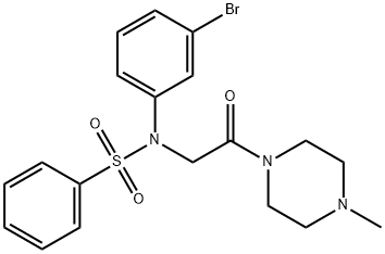 N-(3-bromophenyl)-N-[2-(4-methyl-1-piperazinyl)-2-oxoethyl]benzenesulfonamide Structural