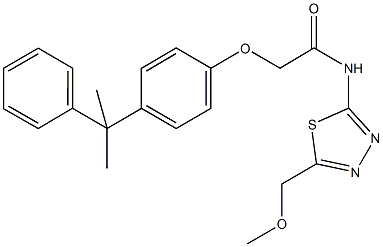 N-[5-(methoxymethyl)-1,3,4-thiadiazol-2-yl]-2-[4-(1-methyl-1-phenylethyl)phenoxy]acetamide Structural